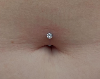 14G Fett Bauchnabel Ring | Titan Nabelschmuck | Innengefädelter Bauchring | Bauch-Stange | Bequemer Bauchring | Wasserdichte Bauch Ring