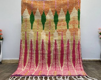 Custom Pink Boujaad rug, Orange Morrocan rug, Soft shag wool rug, Moroccan Berber rug, Bohemian rug, Custom sized rug in ALL SIZES
