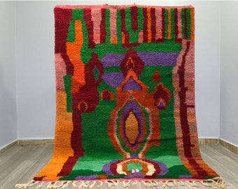 AMAZING MOROCCAN ORANGE Rug - Handmade Morrocan Rug, Authentic Berber Rug, Bohemian Style Rug For Living Room