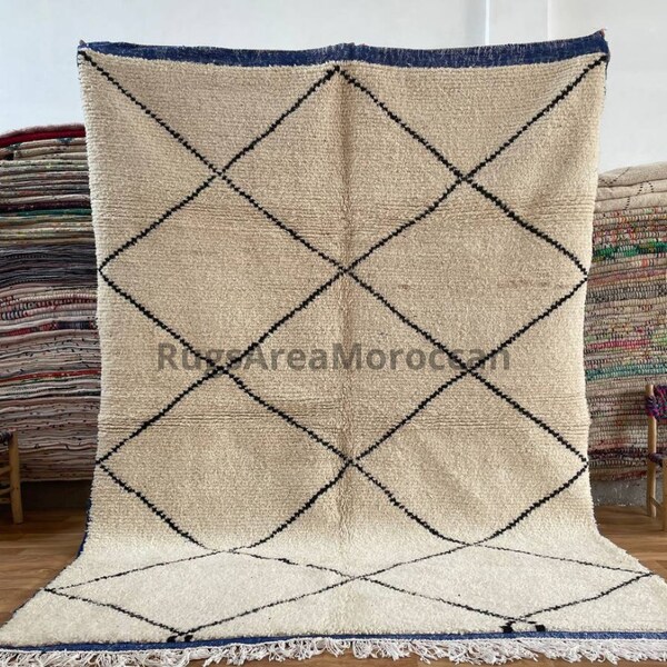 Minimalist Wool rug, Rustic wool rug