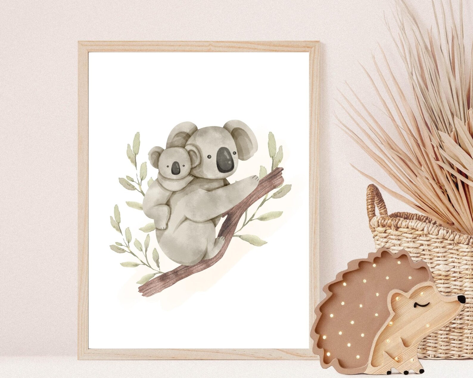 Mother and Baby Koala Print Nursery Wall Art, Australian Animals ...
