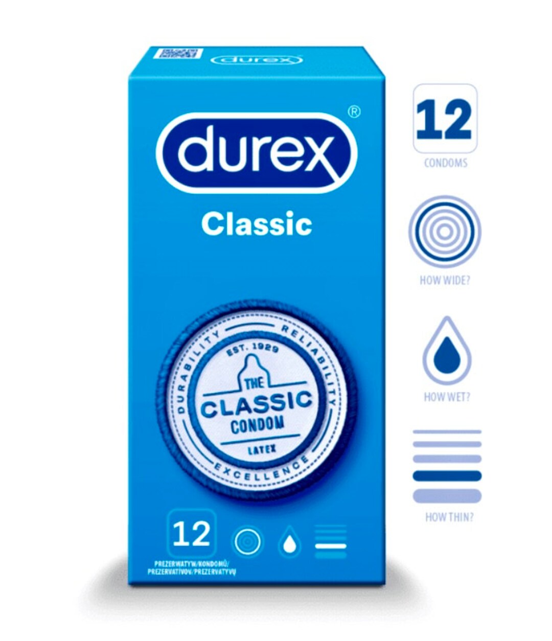 Durex Classic Condoms Slim Fit Condoms With Extra Lubricant Etsy