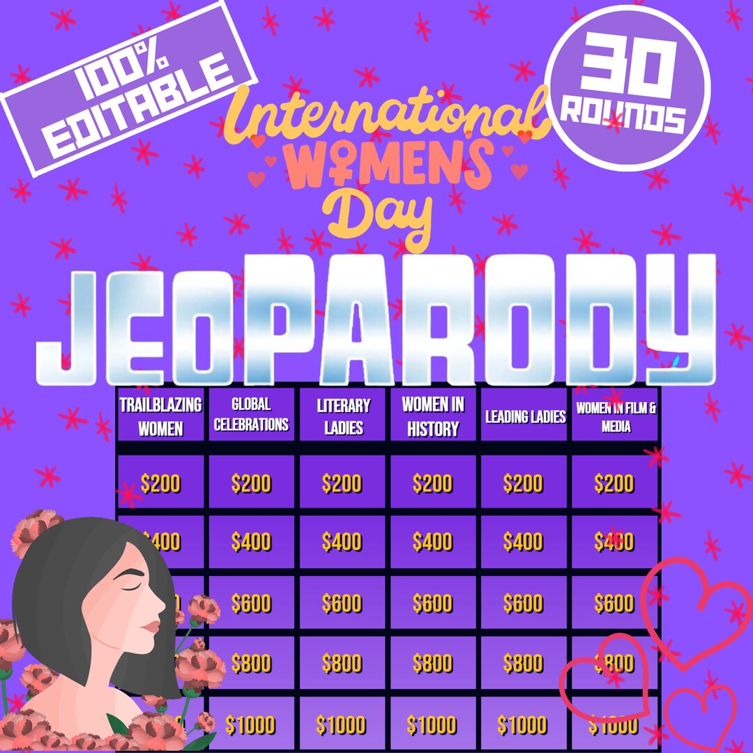 Journée de la femme en péril Jeu Party Jeoparody Women's Days Jeu