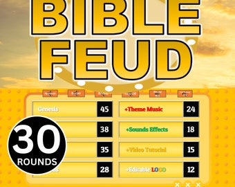 Bibelfehde-Familien-Powerpoint-Spiel | Editierbares Familienfehde-Quizspiel | Spiele für Kirchengruppe | Kirchenspiele | Bibelspiele