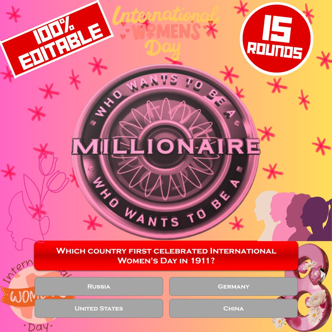 Women's Day Who Wants to Be a Millionaire millionaire Women's Days