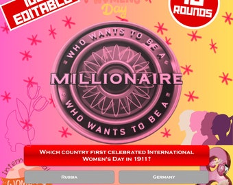 Women's Day Who wants to be a Millionaire |Millionaire Women's Days Party Game | PowerPoint Game for Women's Day| International Mother's Day