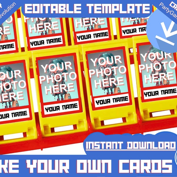 Make your own cards - Custom Template Editable Insert Cards - Montessori cards - Guess Who Party Games Cards Toys Flash Cards - EDITABLE