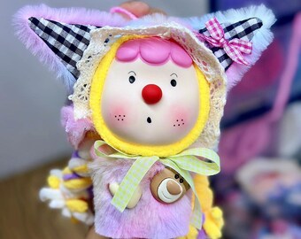 Personalized Clay Plush Doll: Handmade Cotton Stuffed Buddy