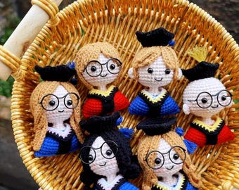 Custom Personalized Crochet Graduate Doll – Handmade Graduate Gift