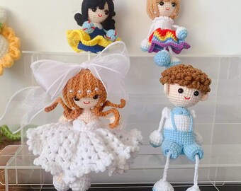 Amigurumi Colorful Smiley Doll PDF Tutorial 3 - Crochet Pattern for Hanging Decor