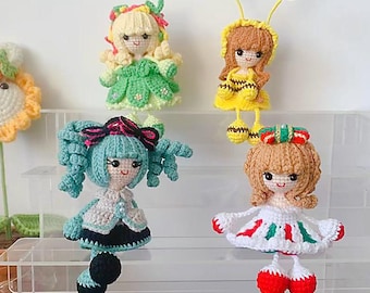 Amigurumi Colorful Smiley Doll PDF Tutorial 2 - Crochet Pattern for Hanging Decor