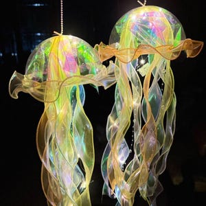 Lámpara nocturna de medusas de ensueño: cintas coloridas y brillantes para la decoración del hogar, bodas, cumpleaños y celebraciones festivas.