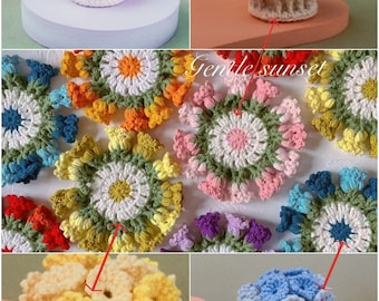 PDF Crochet Pattern: Colorful Flower Cup Coasters and Foldable Flower Pot Coasters - Home Décor and Leisure Time, Tutorial Videos (Bonus)