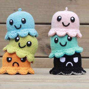 Reversible Mini Octopus Amigurumi Pattern (Downloadable PDF File) Convertible Handcrafted Crochet Handmade Gift Joy Positivity Stress Relief