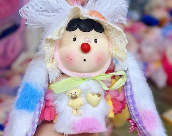 Custom Clay Face Plush Doll: Personalized Kawaii Buddy, Bag Charm