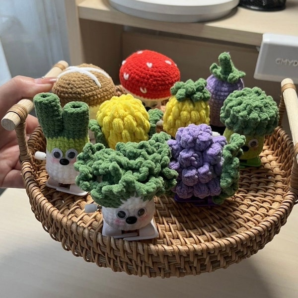 Personalized Walking Crochet Veggies, Handcrafted Gifts for Kids , Fun Toys Table Décor, Ideal for Veggie Enthusiasts Gifts