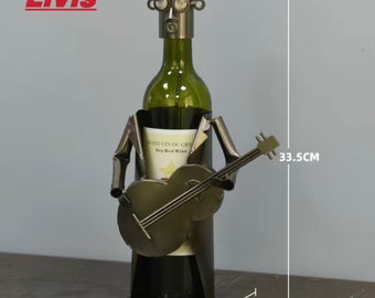 手作りの騎士の鎧ワインボトルホルダー：レトロな金属製バー装飾