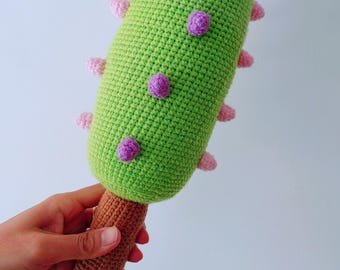 Crochet Spiked Bat-Crochet Weapon Series Pattern –DIY Amigurumi Toy (PDF)