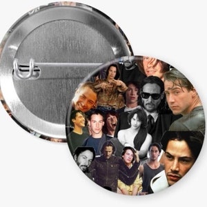 Keanu Reeves Collage 1.5” Pinback Button