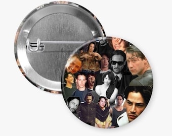 Keanu Reeves Collage 1.5” Pinback Button