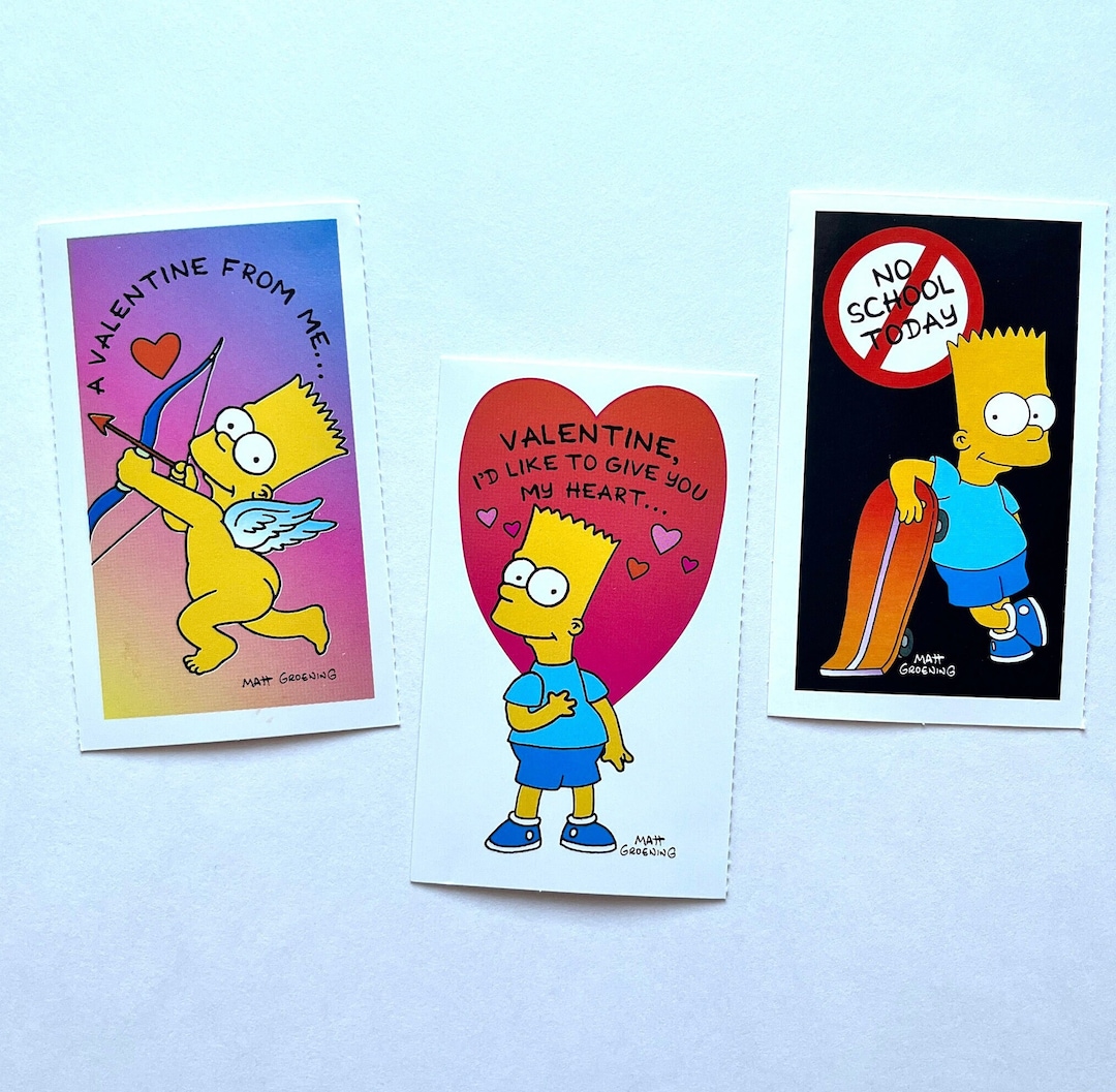 Vintage Simpsons Valentines Day Greeting Cards 1997 - Etsy