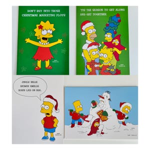 Carte de voeux vintage de Noël des Simpsons