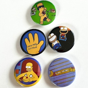 Simpsons 1.5” Pinback Button / Magnet Pack