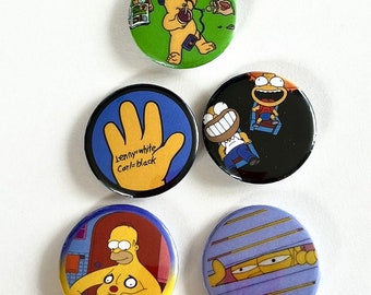 Paquete de botones e imanes de 1,5" de Los Simpson