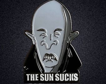 Butthead Nosferatu Sun Sucks Pin MTV Vampire Beavis and Butthead