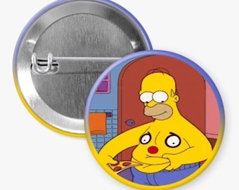 Homero Simpson Pizza Simpsons 1.5" Botón Pinback