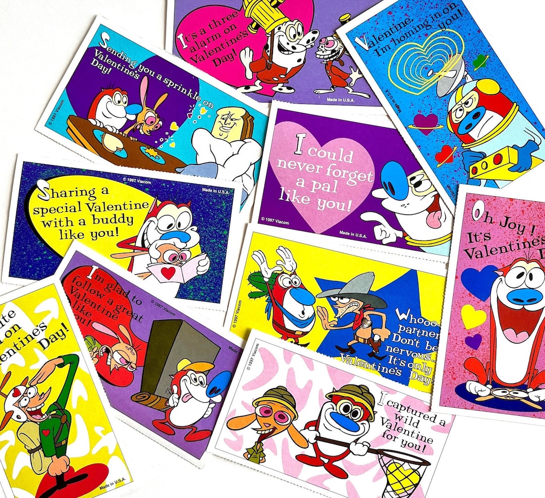 Vintage Ren and Stimpy Valentines Day Greeting Cards 1997 - Etsy