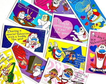 Vintage Ren and Stimpy Valentines Day Greeting Cards 1997