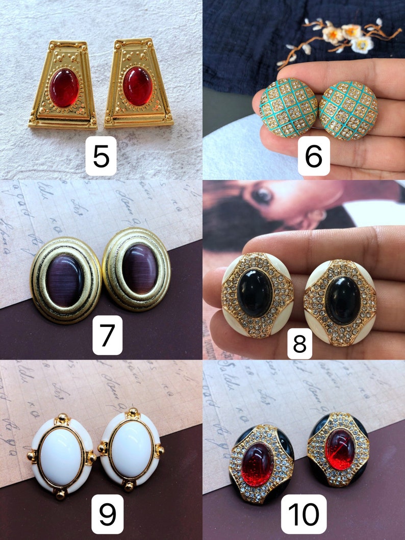 Art Deco Stud Earrings , Vintage Style Jewelry, Gold Statement Earrings