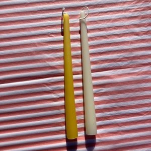 Pure Beeswax Taper Candles 9.5 Inch Tall 7/8th Inch Diameter Yellow, Ivory & Black Beeswax Hand Dipped Style Taper image 5