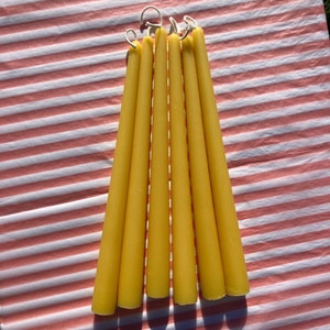 Pure Beeswax Taper Candles 9.5 Inch Tall 7/8th Inch Diameter Yellow, Ivory & Black Beeswax Hand Dipped Style Taper image 6