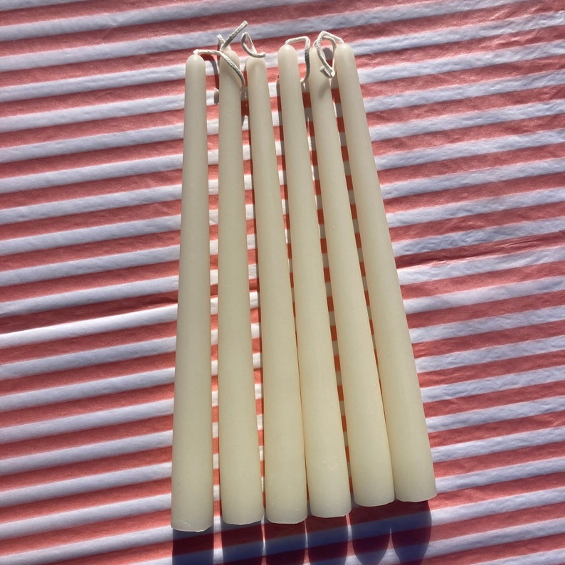 Pure Beeswax Taper Candles 9.5 Inch Tall 7/8th Inch Diameter Yellow, Ivory & Black Beeswax Hand Dipped Style Taper image 7