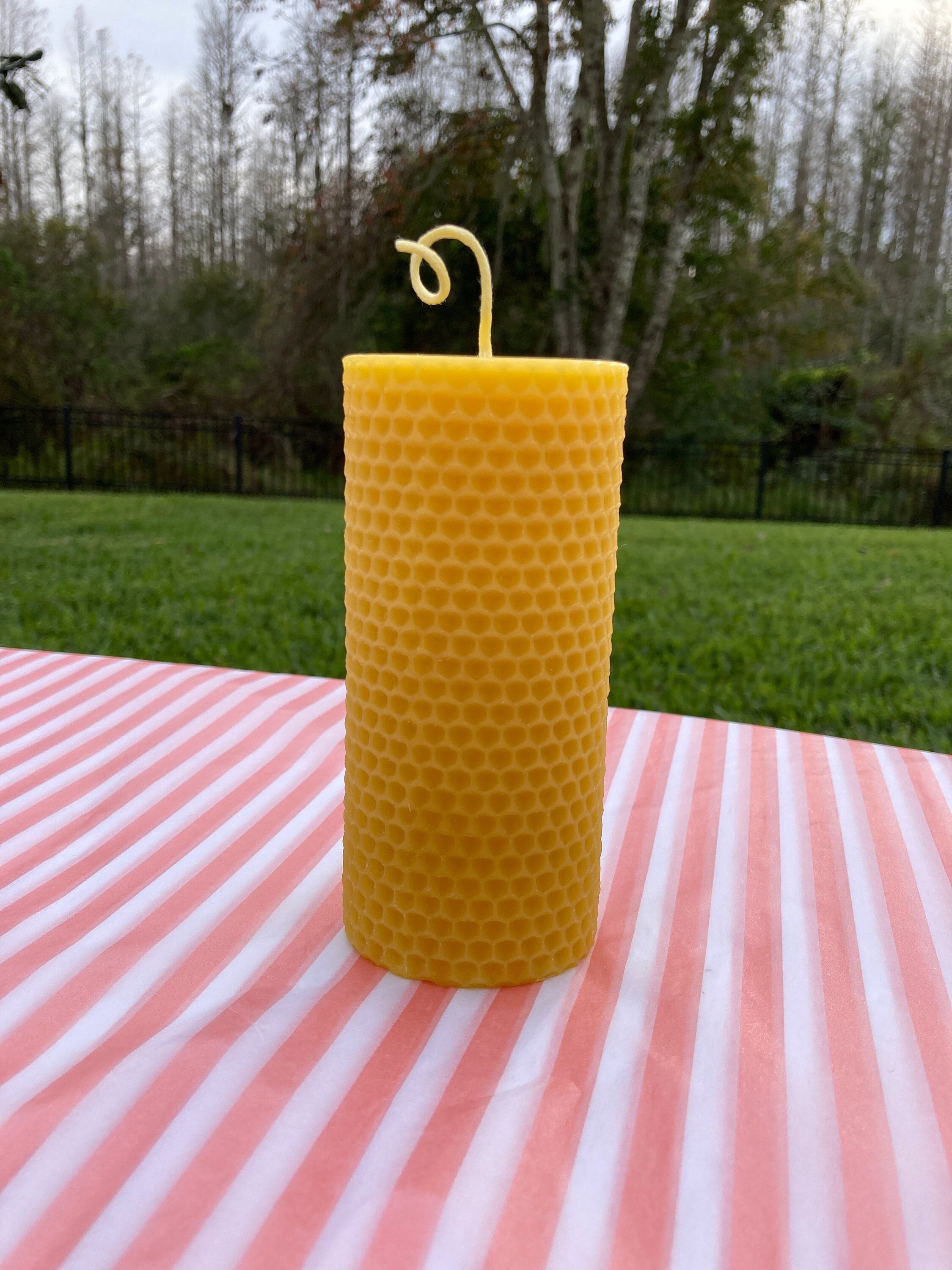 Beeswax Pillar Candle Handmade With 100 Pure Beeswax Hexagon