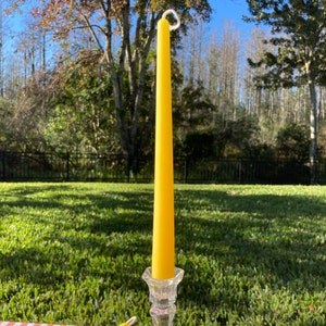 Pure Beeswax Taper Candles 9.5 Inch Tall 7/8th Inch Diameter Yellow, Ivory & Black Beeswax Hand Dipped Style Taper image 2