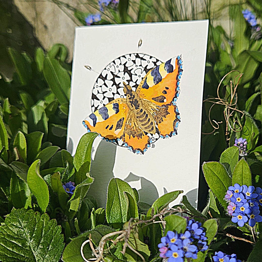 Mini Hand-painted Butterfly Greeting Card - Etsy