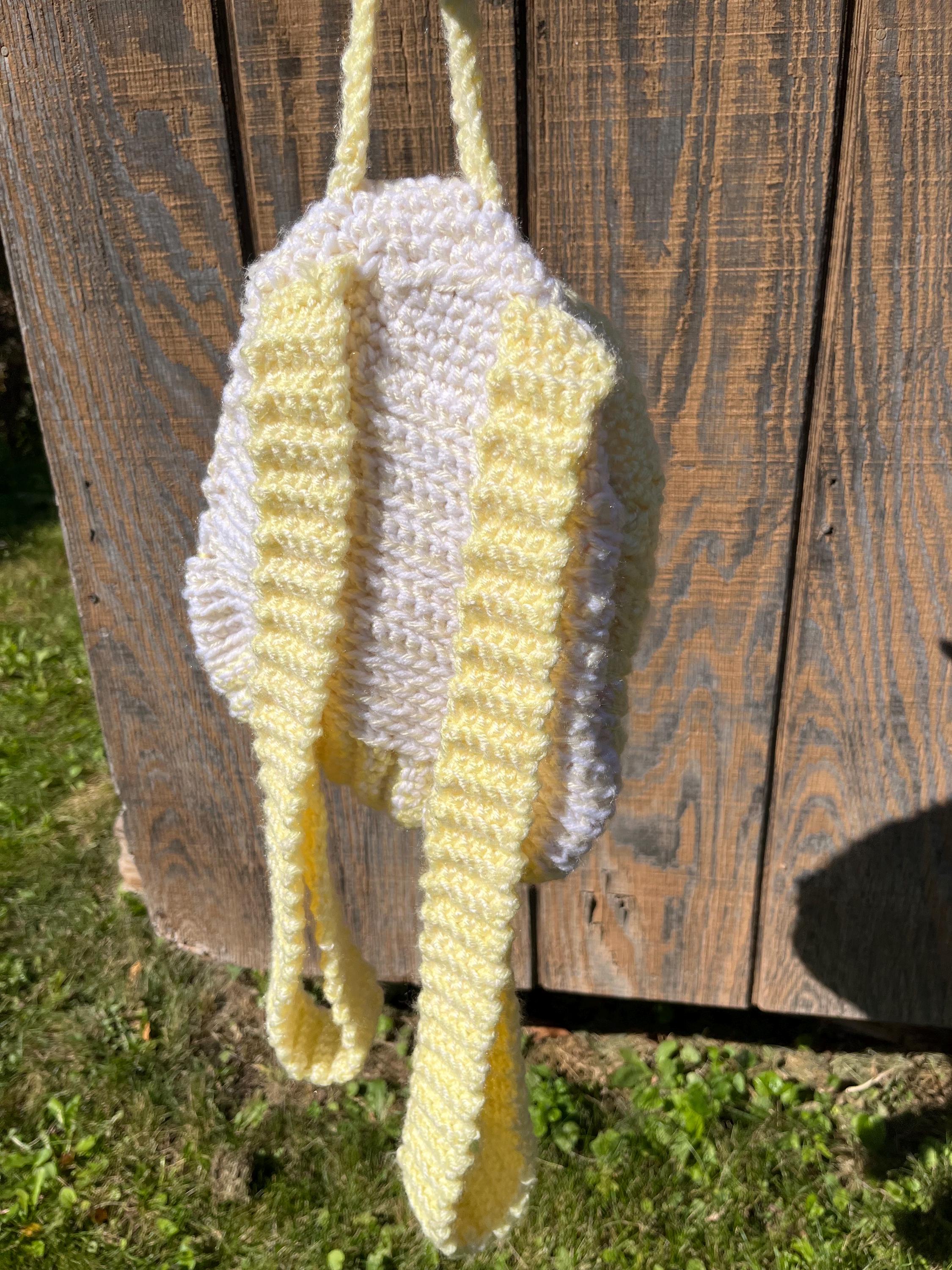 Handmade Mini Crochet Backpack – Pastel Yellow & Cream - Etsy