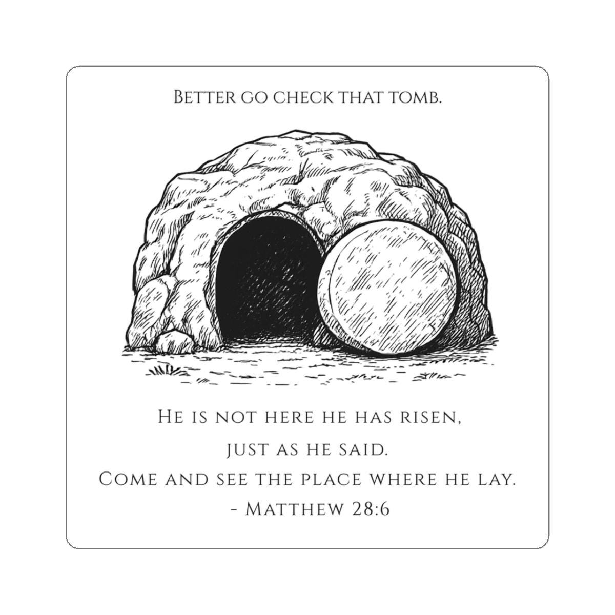 Empty Tomb Christian Sticker | Matthew 28:6 He is Risen - Etsy