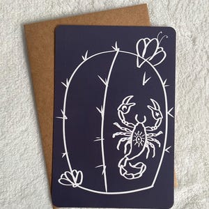 Scorpion | 23 oct. au 21 nov. | Zodiaque | Horoscope | Kit de cartes de voeux | Anniversaire | Spirituel | Scorpion | Cactus | Désert
