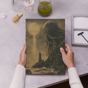 „The Call of Cthulhu“ Poster zum Ausdrucken | Lovecraft Kunstdruck | Das ultimative Geschenk für Buchliebhaber | Horror Sci-Fi Poster | Wohnheim Dekor