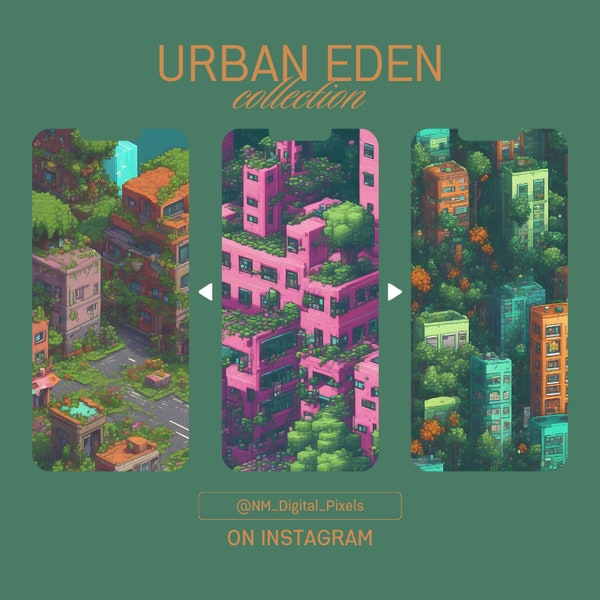 Urban Eden - 4er-Set | URBAN City Kunstwerk für City-Liebhaber GESCHENKideen | Dystopische, verlassene Stadt, futuristische Landschaft ARTWORK | Digitale Kunst