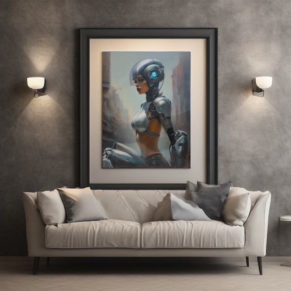 Space Age #1 - Set of 4 | Digital Pinups for Sci-Fi lover gift ideas | PRINTABLE Posters for DOWNLOAD | Futuristic Cyberpunk OIL_PAINTINGS