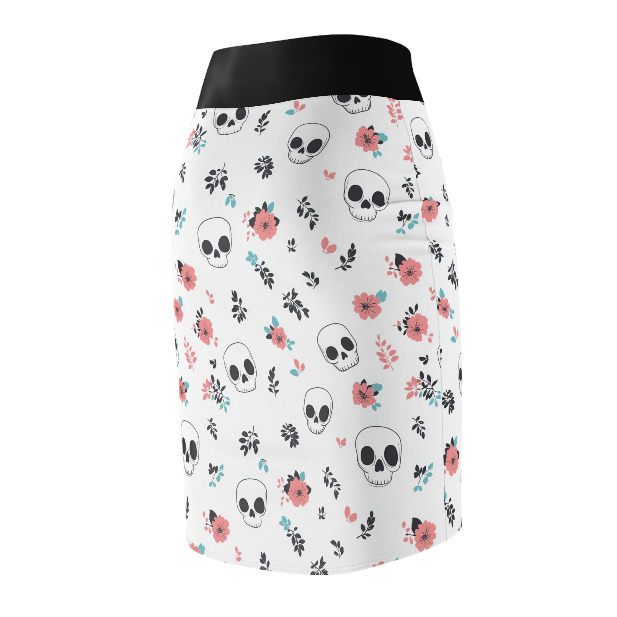Gun Rose Skull Women's Skirt