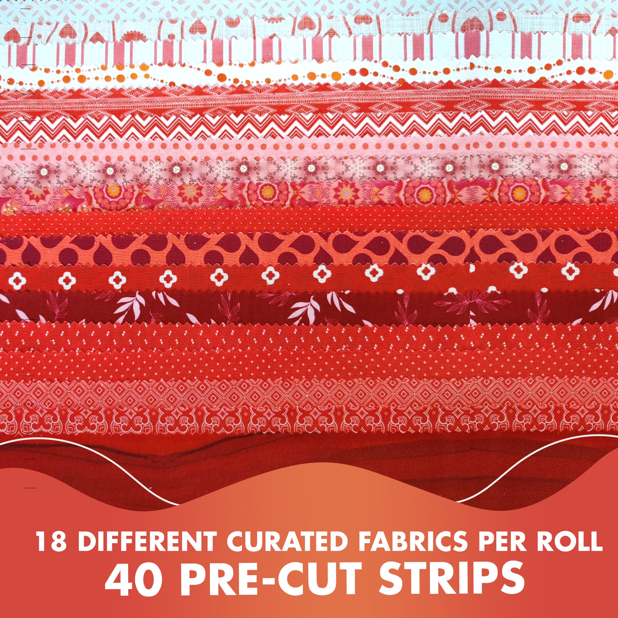 Needles Quilt Studio - (Beach House) 40 Strip Jelly Roll Fabric 2.5 x 44  | Cotton Strips Bundles - Jelly Rolls for Quilting Assortment Fabrics