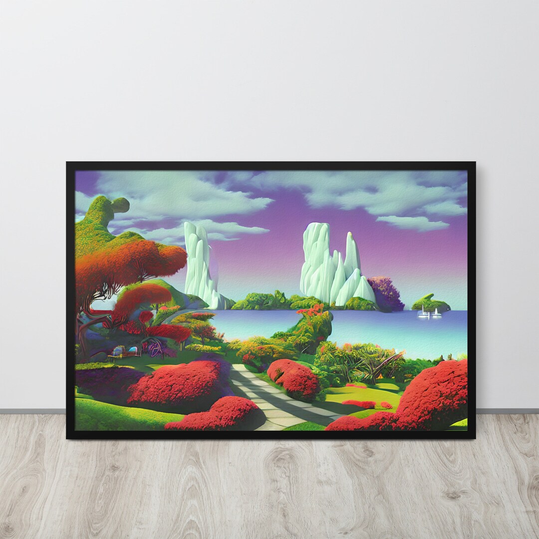 Surreal Fantasy Landscape Wall Art Framed Digital Print Etsy