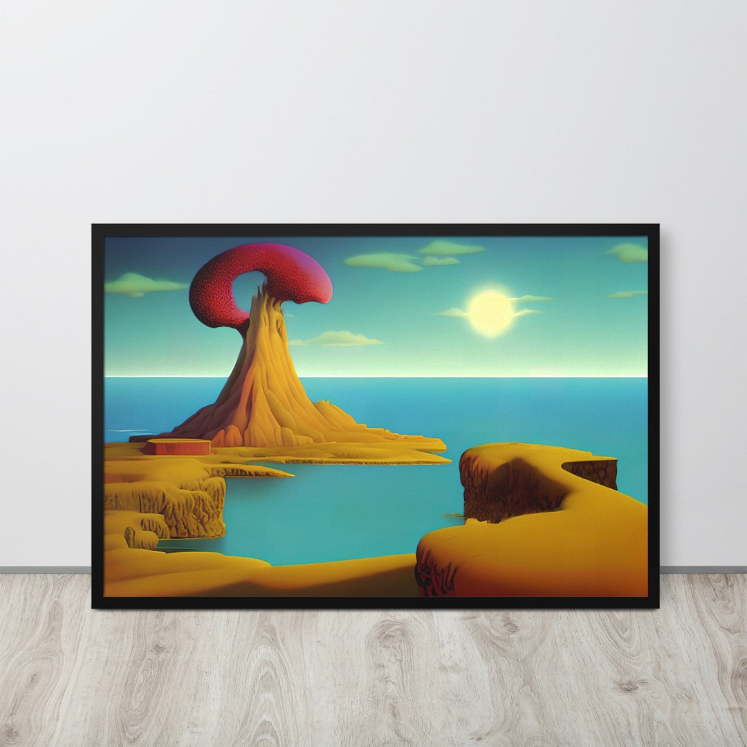 Surreal Fantasy Landscape Wall Art | Framed Digital Print | 70's ...