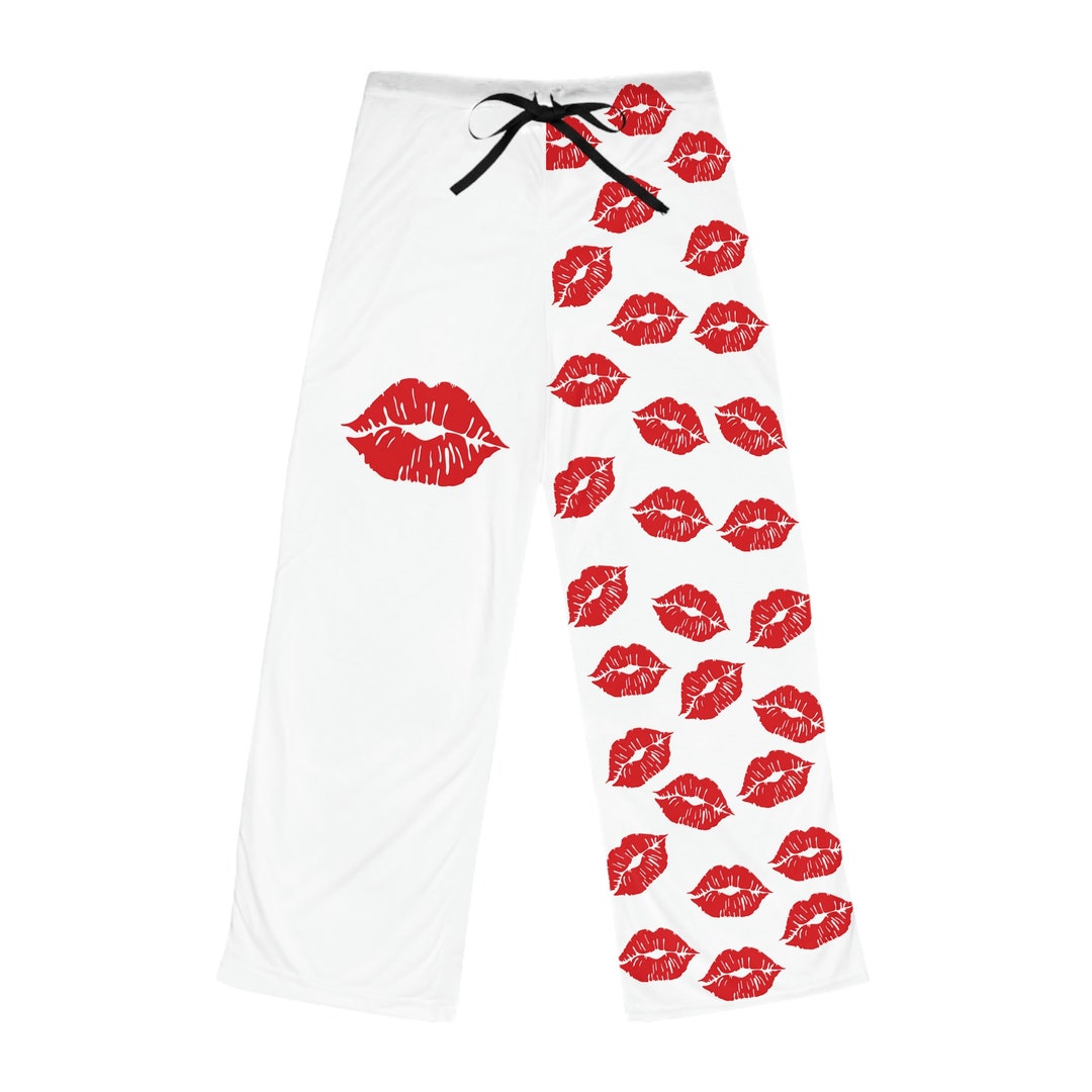 Lips Pajama Pants Women's Pajama Pants With Red Lips Birthday Gift ...